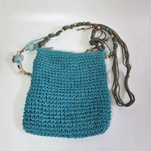 Sun N Sand Woven Shoulder Bag in Blue